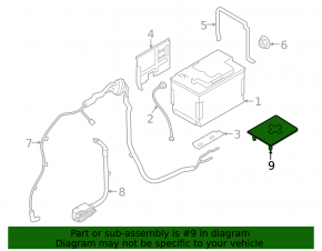 Positive terminal cover for Audi A6 C7 12-18
