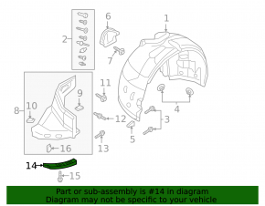 Front bumper mudguard left Audi A4 B9 17-19