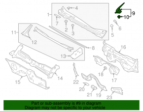 Windscreen wiper seal left Subaru Impreza 17-23 GK