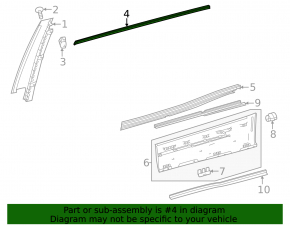 Upper rear right door molding for Mercedes X247 GLB 20-26 chrome