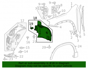 Front left rear fender liner for Mercedes H247 GLA 20-26