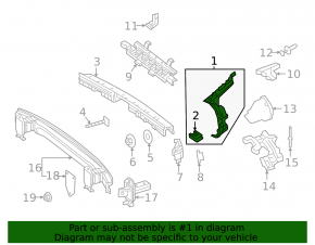 Rear bumper mount, outer right, Mercedes GLC 20-22
