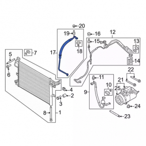 Air Conditioner Hose Rear Row Ford Explorer 16-19