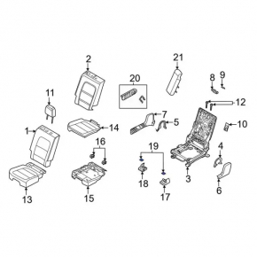 Ford Escape MK4 20-26 Black Driver's Seat Rail Cover