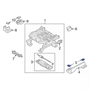 Ford Escape MK4 20-26 Black Driver's Seat Rail Cover