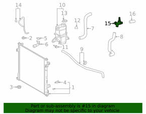 Cooling system tee Toyota Highlander 20-22 3.5