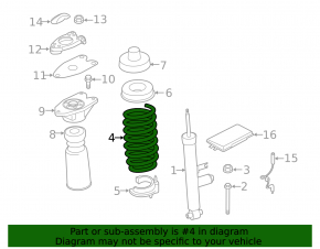 Rear left spring BMW 4 F33 14-20 convertible RWD
