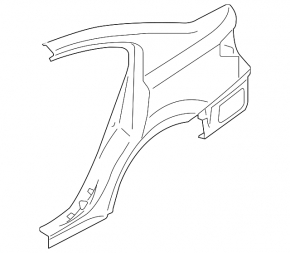 Quarter wing rear left Subaru Legacy 15-19 graphite, with central pillar, bumps, dent