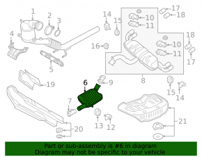 Exhaust line middle part Audi A3 8V 15-20 4d, 5d, 2.0T, under muffler on 2 sides