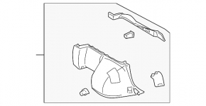 Left gray wheel arch trim for Toyota Prius 2009-2010