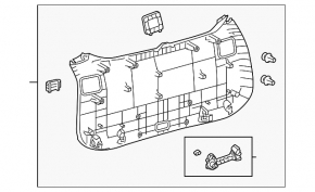Lower trunk door trim Toyota Rav4 19 - black