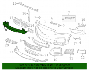 Front bumper reinforcement for Acura MDX 25-26