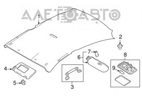 Ceiling handle rear left Nissan Versa 12-19 usa, gray