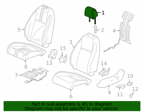 Front left headrest Honda Civic XI FE/FL 22-26 Sport black leather