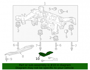 Rear subframe burr left Cadillac CTS 14-19 rusty