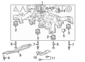 Rear subframe burr left Cadillac CTS 14-19 rusty