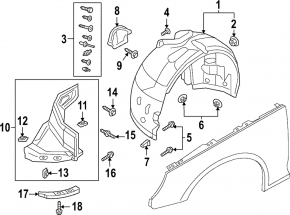 Front left fender liner for Audi A4 allroad 17-25