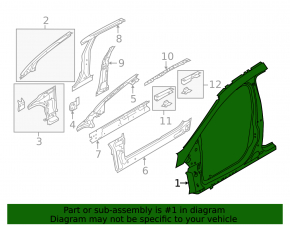 Ford Focus mk3 11-18 right center pillar