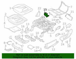 Black rear left passenger seat rail trim for Ford Edge 15-24