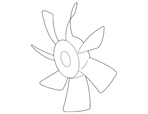 Right cooling fan impeller for Toyota Prius 2009-2010