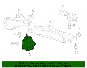 Left engine mount for Cadillac CTS 14-19 3.6