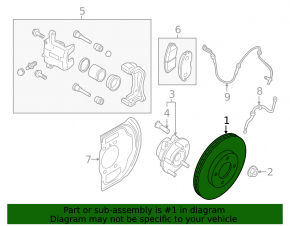 Front right brake disc Nissan Rogue Sport 17-19