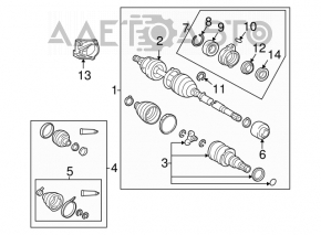 Front left axle drive for Toyota Corolla '03-'05 AT without ABS