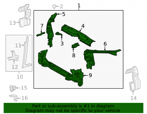 Toyota Corolla 14-19 radiator panel TV