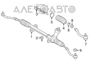 Steering tip right Hyundai Sonata 17-19 rusty