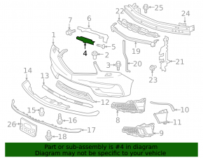 Front bumper mount right wing Acura MDX 17-20 rest