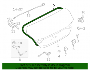 Nissan Maxima A36 16- Trunk Lid Seal