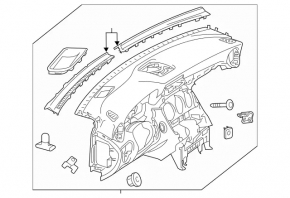 Mercedes GLC 20-22 black dashboard without airbag