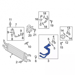 Lincoln MKZ 13-20 hybrid automatic transmission cooling system pipes