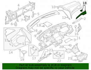 Front panel trim right Lincoln MKZ 13-16 gray, wood