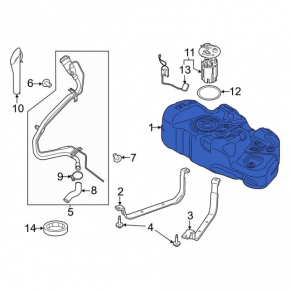 Fuel tank Ford Transit Connect MK2 13- 2.5
