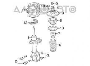 Front right shock absorber for Ford Fusion mk5 13-20 1.5T, 2.5