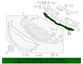 Upper metal grille strip for Mazda CX-5 13-15