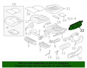 Jaguar F-Pace X761 17-20 passenger seat control with lumbar and height adjustment