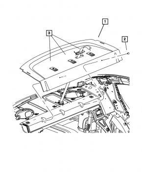 Rear shelf Chrysler 200 11-14 black