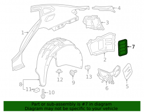 Left Ventilation Shield Cadillac ATS 13-18