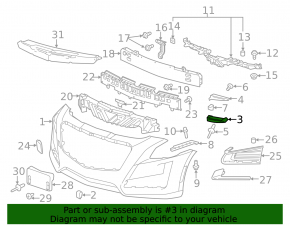Front bumper mount, right inner, Cadillac CTS 14-19