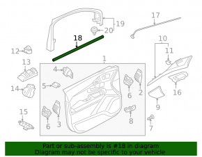 Glass seal inner front left Volvo XC90 16-22