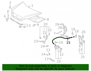 Hood release cable Lexus RX300 RX330 RX350 RX400h 04-09 broken mount