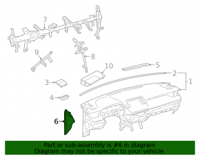 Front panel trim side left Toyota Rav4 19- black