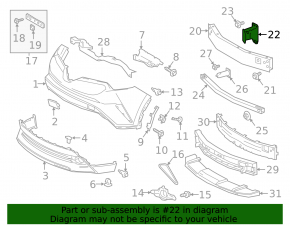 Left rear bumper reinforcement fang for Toyota C-HR 18-22 Turkey built