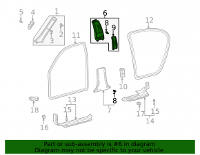 Right center pillar trim, upper belt, Lexus ES300 ES330