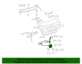 Lexus ES350 07-12 Trunk Lid Lock