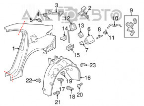 Right air vent shield for Honda Accord 13-17