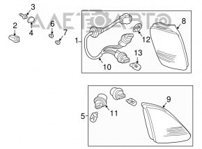 Left inner trunk lid light for Lexus RX300 98-00 pre-rest USA