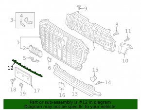 Front bumper lower grille trim Audi Q3 19-23 S-line